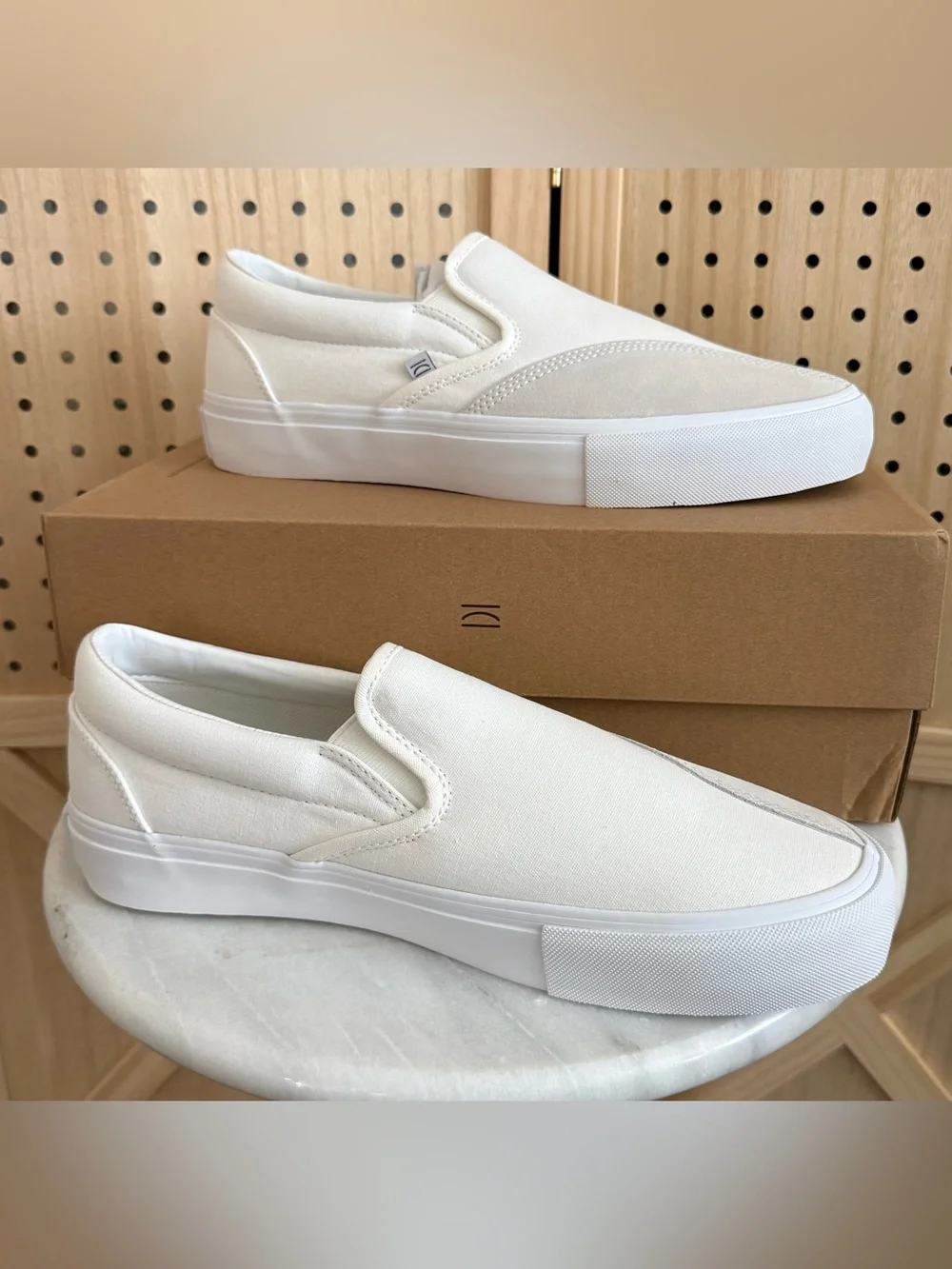Men's Slip-On Canvas Loafers in Off-White